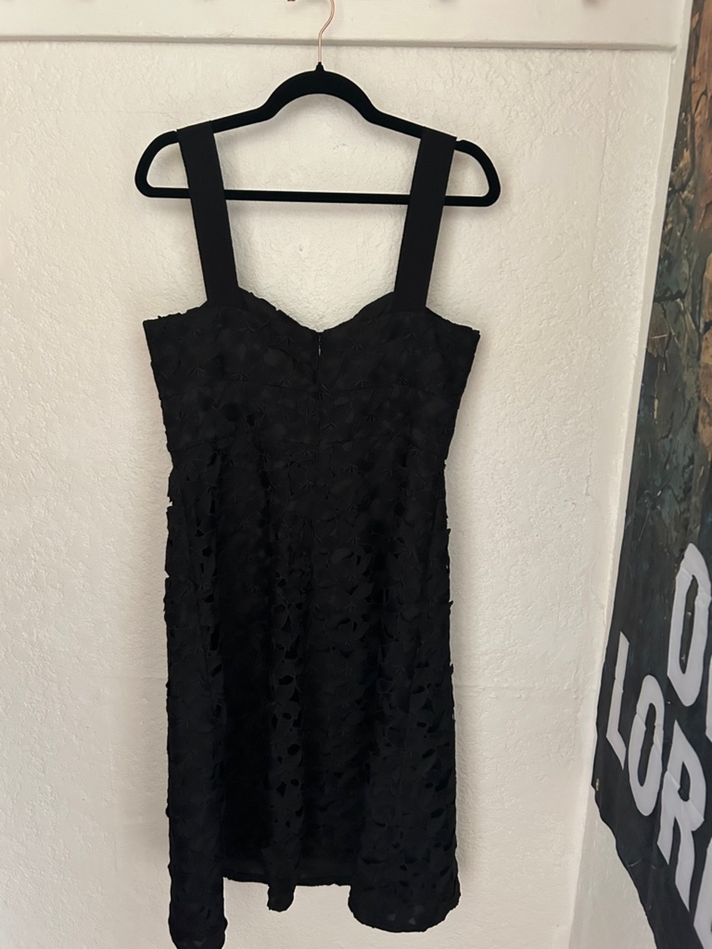 J. Crew Black Strapless Textured Cocktail Dress with Wide Straps - Picture 3 of 3